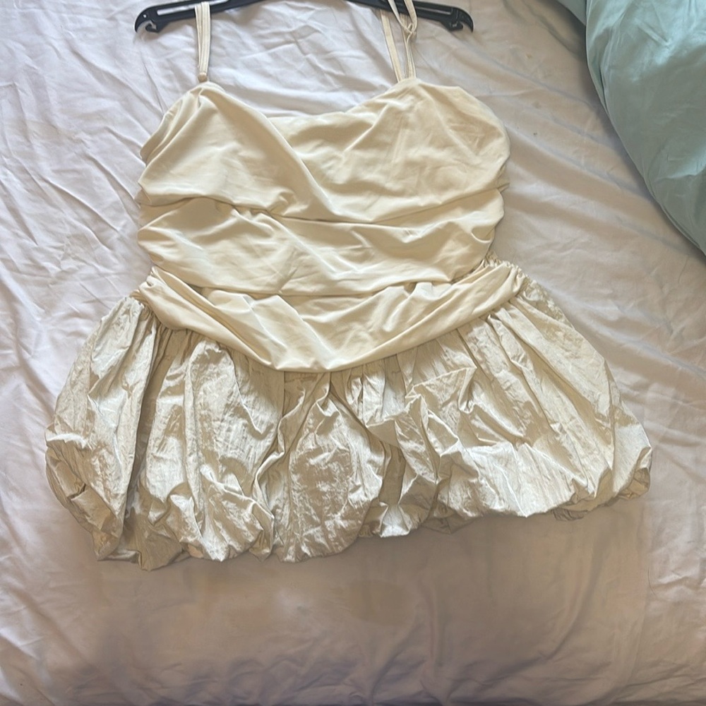 Cream Chemise Top with Ruffled Details
